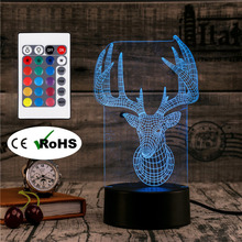 3D Led Novety Lighting Creative Gift Night Light Table Lamp Antlers Bedside Led Home Corridor Hotel Party Atmosphere Lights 2024 - buy cheap