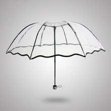 Прозрачный пластиковый Зонт POE из ПВХ, Солнечный дождливый креативный складной зонт, три цвета 2024 - купить недорого