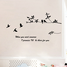 [I story]-adesivo de parede removível com mural diy., arte decorativa de 50*150cm, galhos de árvore e pássaros, vinil. frete grátis. 2024 - compre barato