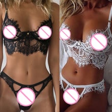 Women Sexy Lingerie Sleepwear Babydoll Lace Bra G-String Sets Hollow Underwear 2024 - buy cheap