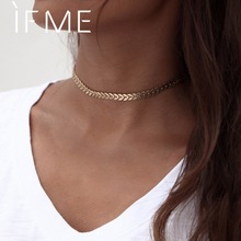 IF ME Fashion Arrow Choker Necklace for Women Short Collars Gold Color Sequins Collier Collares Boho Jewelry Gift Party 2018 New 2024 - buy cheap