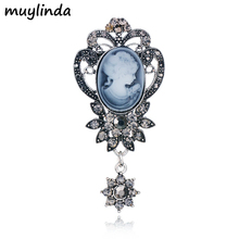 muylinda Baroque Cameo Brooch Rhinestone Charm Broche Gifts For Women Pins And Brooches Jewelry Vintage Metal Broach 2024 - buy cheap