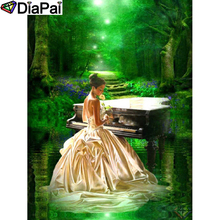 DIAPAI 5D DIY алмазная живопись 100% полный квадрат/круглая дрель "красота фортепиано" Алмазная вышивка крестиком 3D декор A23634 2024 - купить недорого