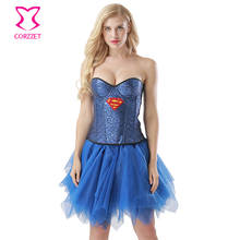 Женский костюм супергероя для косплея, голубого цвета 2024 - купить недорого