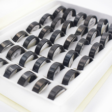 Мужские и женские кольца из нержавеющей стали, черные массивные кольца различных размеров шириной 6 мм, 36 шт. 2024 - купить недорого