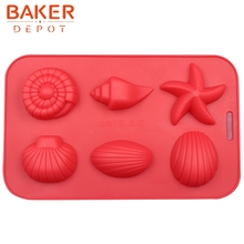 BAKER DEPOT star shape Silicone cake mold jello pudding forms 6 holes silicone ice chocolate mold fish shell handmade soap mould 2024 - buy cheap