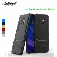 Capa wolfrula huawei mate 20 pro, capa de borracha macia + suporte de plástico para celular 2024 - compre barato