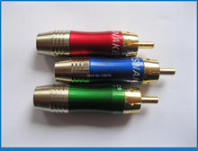 Enchufe RCA chapado en oro, 3 colores, rojo, azul, verde, 52mm, 30 Uds. 2024 - compra barato