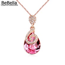 BeBella flowers in bud pendant necklace with Crystals from Swarovski original fashion jewelry for women girl Christmas gift 2024 - buy cheap