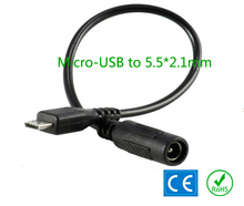 DC Barrel Jack to Micro-USB B Male Connector Adapter 5V Power Cable 5,5*2,1mm Бесплатная доставка 2024 - купить недорого