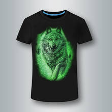 2019 летняя футболка Для мужчин волк Светящиеся в темноте светящаяся футболка с символом Новинка 3D Топы в стиле панк высокое качество Для мужчин s одежда RL1-14 2024 - купить недорого