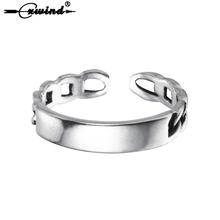 Cxwind Bar Rings for Women Unique Twisted Chain Shape Joint Square Ring Wedding Band Fashion Knuckle Jewelry Gift 2024 - buy cheap