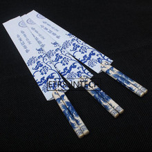 500pairs 24cm Chinese Disposable Bamboo Chopsticks Blue and White Porcelain Pattern Individually Wrapped 2024 - buy cheap