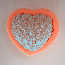 Nuevo molde de silicona para jabón artesanal con forma de corazón con rosas, moldes artesanales para jabón DIY, moldes de jabón hechos a mano 2024 - compra barato