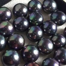 Fashion Real Natural Edison Pearls, Loose Freshwater Dyed Black Color Pearls, 9-10MM Big Size Round Pearls, 30PCS/LOT 2024 - buy cheap