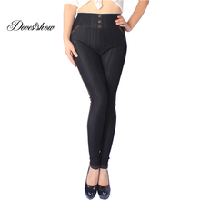 Super Elastic Casual faux Denim Pants Best Sale Women's Sexy Solid Pencil Pants Slim Skinny Stretch Jeans Trousers Plus Size 2024 - buy cheap