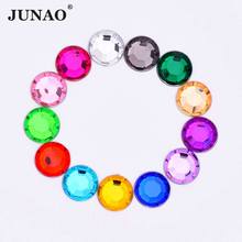 JUNAO 18mm Crystal Round Rhinestones Flat Back Strass Crystal Stones Acrylic Gems Scrapbook Beads for DIY Clothes Crafts 2024 - buy cheap