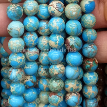 Free Shipping Fashion Jewelry 8mm Beautiful Sky Blue Emperor Jaspe Round Loose Beads 15.5" FG7028 2024 - buy cheap