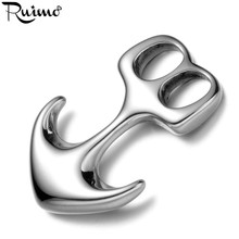 RUIMO 316l Stainless Steel Bracelet Making Anchor Connectors Accessories High Polished Metal Findings for DIY Leather Bracelets 2024 - buy cheap