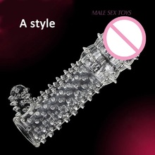A Type Penis Sleeve Reusable Condoms Penis Extender Cock Ring Delay Ejaculation Sex Toys For Men Penis Enlargement Device 2024 - buy cheap
