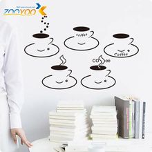 Coffee Cups Kitchen Stickers Removable Vinyl Wall Stickers Home Decor Wall Art Decals ZYVA-8199 2024 - buy cheap