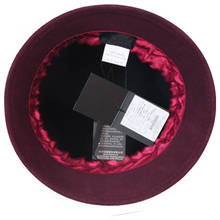 FS Ladies Vintage Wool Fedoras Winter Wine Red Blue Bowler Church Hat Women Elegant For Winter Female Cloche Hats Floppy Fedora 2024 - buy cheap
