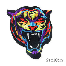 2PCs Embroidered Iron On Patches Tiger Cloth Accessories New Arrival Popular Clothing Cartoon Patches Appliques bottoni botoes 2024 - buy cheap