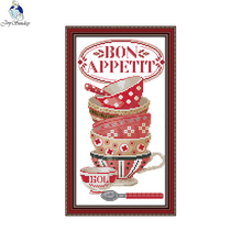Joy Sunday Coffee cup 2 Counted Cross Stitch kits DIY 14CT and11CT For Embroidery Home Decor Needlework Cross-stitching 2024 - buy cheap