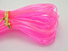 Tubo de goma hueco de 2mm, 10 metros, transparente, rosa, joyería, cubierta de cuerda, alambre de memoria 2024 - compra barato