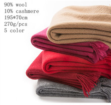 Naizaiga 90% lã de cashmere, envoltório feminino de inverno quente cachecol grosso camel tamanho grande pashmina xale, jy12 2024 - compre barato