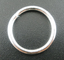 Doreenbeads anéis de liga abertos pular redondos cor de prata banhados 16mm( 5/8 ") dia, 40 peças 2024 - compre barato