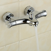 Thermostatic Shower Faucet Wall Mounted Double Handle Faucet Spout Filler Diverter Chrome Finish Bathtub Valve Faucet Mixer Tap 2024 - buy cheap