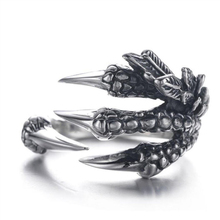 1PC Sale Punk Silver Men Women Ring metal Dragon Claws Size 8  9  10 Personality iker Rings Vintage Gothic Jewelry 2024 - buy cheap