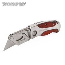 WORKPRO Heavy Duty Folding Knife Electrician Utility Knife Red Rosewood Handle Cable Pipe Cutter 2024 - buy cheap