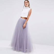 Elelgant Lilac Long Tulle Skirt A Line Floor Length Skirts Womens Lavender Soft Tulle Maxi Skirt Zipper Waist Tutu Saia Longa 2024 - buy cheap