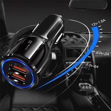 Usb Car Charger QC 3.0 5V 3.1A Universal Dual Usb Quick Mobile Phone Car Charging Adapter for Samsung 2024 - buy cheap