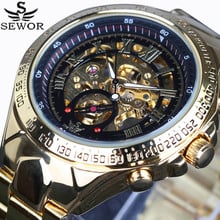 2021 Mens Watches Top brand luxury Full Steel Skeleton Automatic Mechanical Watch men watches clock men Gold Relogio Masculino 2024 - buy cheap