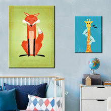 SPLSPL Abstract Cute Animals Canvas Painting Cartoon Dog Giraffe Fox Posters and Prints Wall Art Picture for Kids Bedroom Decor 2024 - buy cheap