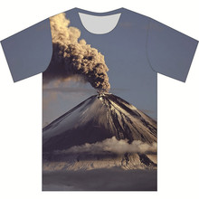 Meninos meninas vulcão erupção fumar bomba cogumelo nuvem impressão camiseta crianças 3d t camisa crianças moda pulôver tshirts 4-20y 2024 - compre barato