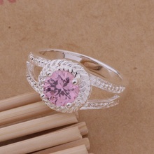 Silver plated Ring Fashion Jewerly Ring Women&Men simple Bi-Wring inlaid red stone /dvqammxa flmaocta AR133 2024 - buy cheap