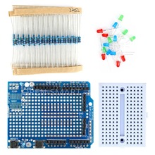 Mini Breadboard + Prototype Shield Kit with Resistor and LED Compatible for Arduino 2024 - buy cheap