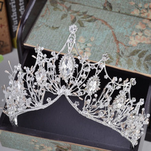 KMVEXO 2020 New Big Baroque Handmade Crystal Princess Crowns for Queen Rhinestone Tiaras Diadem Wedding Bridal Hair Accessories 2024 - buy cheap