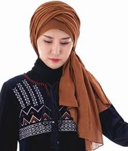 72*177cm muslim bubble chiffon hijab scarf for women femme musulman plain shawls and wraps islamic headscarf crinkle scarves 2024 - buy cheap