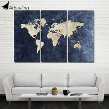 Wall Picture home decor Canvas world map painting Wall art print 3 panel canvas painting home decor Pictures print 2024 - buy cheap