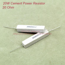 (5 шт./лот) 20 Вт 20 Ом керамический цементный Силовой Резистор 20 Ом TOL 5% резисторы 2024 - купить недорого