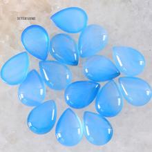 BUYERSHOME 10Pcs 13x18MM Natural Stone Blue Onyx No Drilled Hole Water Drop Cabochon CAB Bead For DIY Jewelry Making Ring K800 2024 - buy cheap