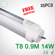 Lâmpada led t8, 25 pçs, 900mm, 14w, ac 85v-265v, smd2835, igual à lâmpada convencional, 36w, 4000k, luz fluorescente led via fedex 2024 - compre barato