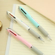 5 шт. многофункциональная шариковая ручка 0,5 мм 2 цвета + механический карандаш интегрированная Корейская Канцелярия 2024 - купить недорого