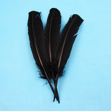 Plumas de ganso negras, plumas de pavo, decoración para sombreros de fiesta, 25-30cm, 50 unidades/lote, 10-12 pulgadas 2024 - compra barato