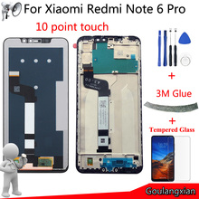 6.26'' AAA Quality LCD+Frame For Xiaomi Redmi Note 6 pro LCD Display Touch Screen Digitizer Assembly For Redmi Note 6pro LCD New 2024 - buy cheap